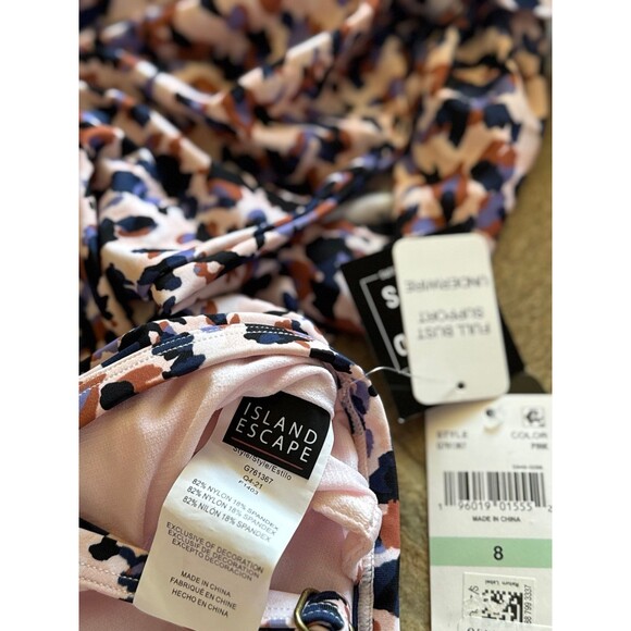 Island Escape Napa Underwire Tankini Top Size 8 - Picture 9 of 9